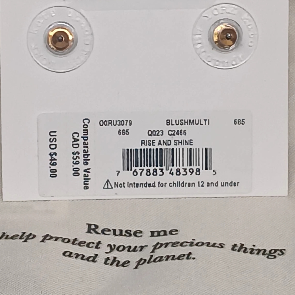 **NWT Kate Spade Blush Pearl** Earrings - Picture 3 of 3